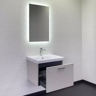 Зеркало для ванной Comforty Эдельвейс 55 LED-подсветка, бесконтактный сенсор, антизапотевание